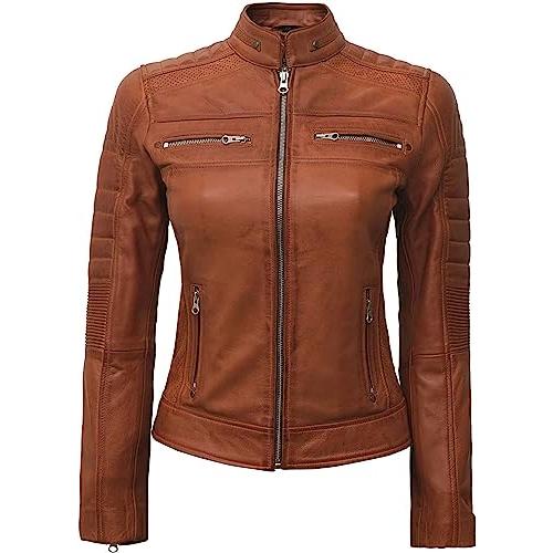 お買い得モデル Decrum Brown Womens Lambskin Leather Jacket | [1313715] Brown Ca 並行輸入品