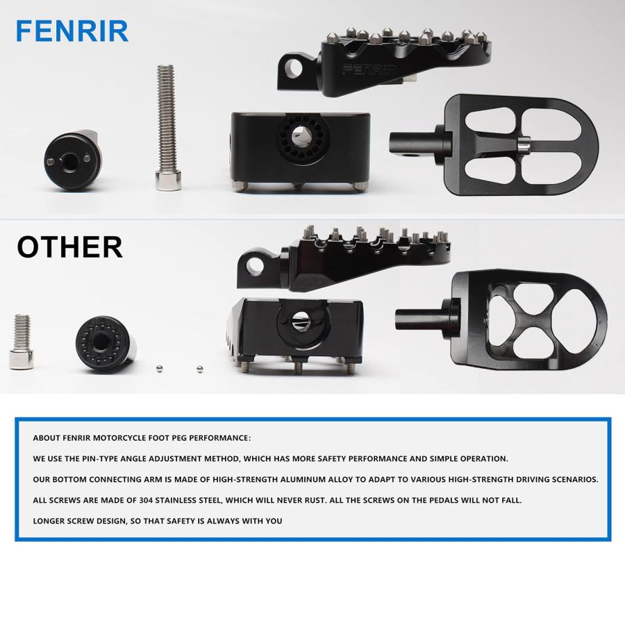 ブランド登録なし - 【並行輸入品】FENRIR Motorcycle Foot Pegs 360° Roating MX Chopper Bobber Thug
