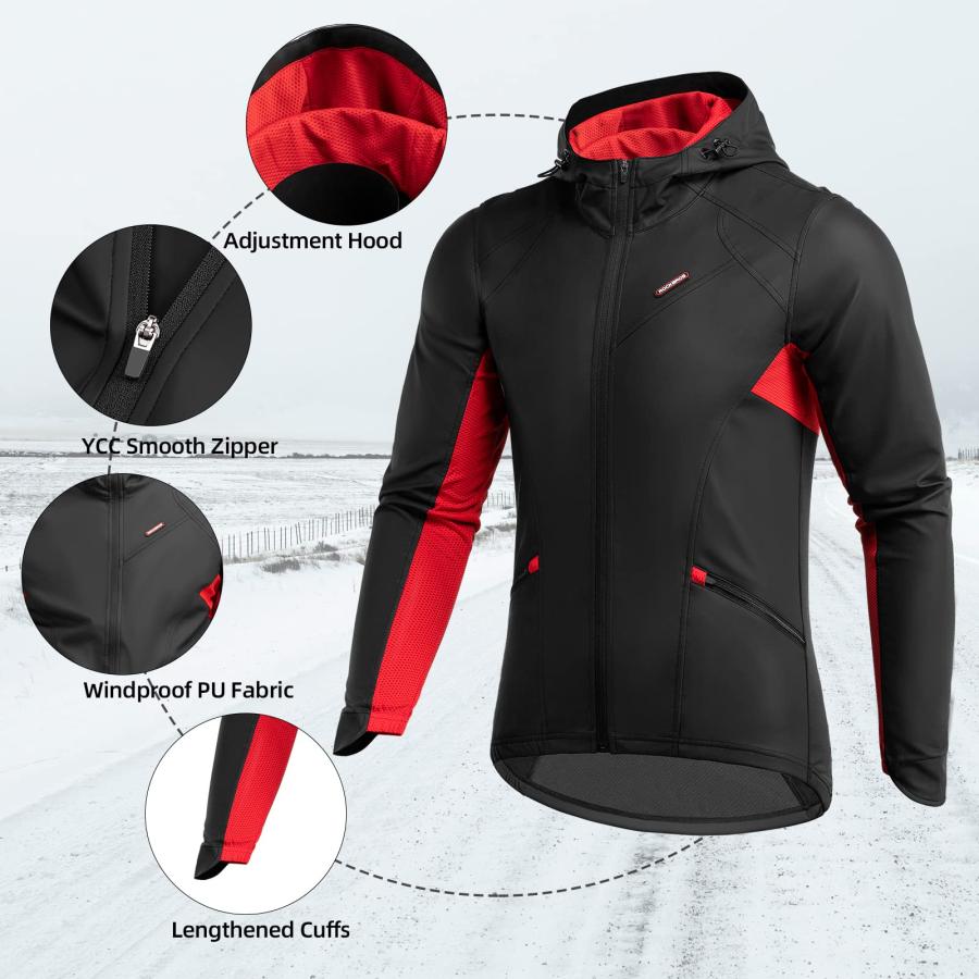 【並行輸入品】ROCKBROS Winter Cycling Jacket for Men Windproof Thermal Breatha_3