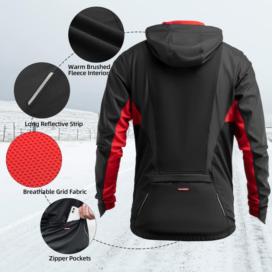 【並行輸入品】ROCKBROS Winter Cycling Jacket for Men Windproof Thermal Breatha_6