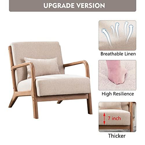 【並行輸入品】ANJHOME Mid Century Modern Accent Chair， Single Fabric Lounge Re_4