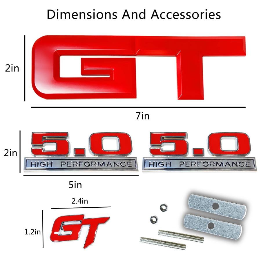 【並行輸入品】WINUSD 4ピース OEM カーエンブレム 2個 エンブレム + エンブレム 2個 車用デカール (レッド) 4Pcs OEM_9