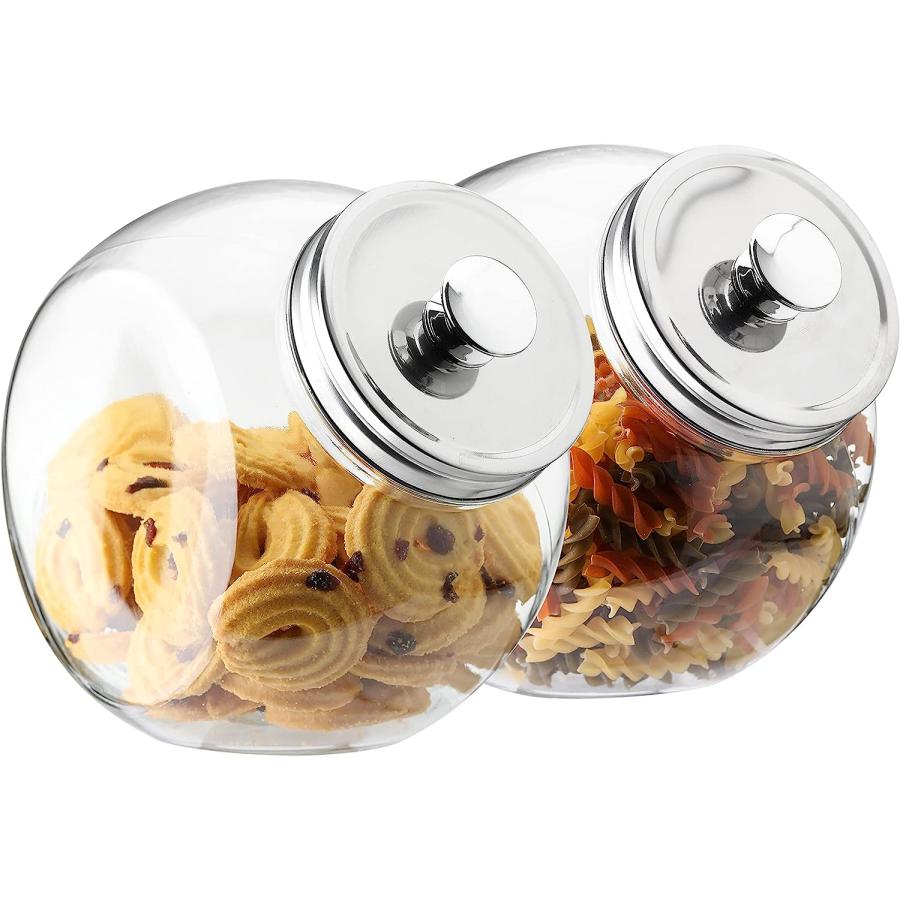 並行輸入品】ガラス製クッキージャー キッチンカウンター用 ガラス製