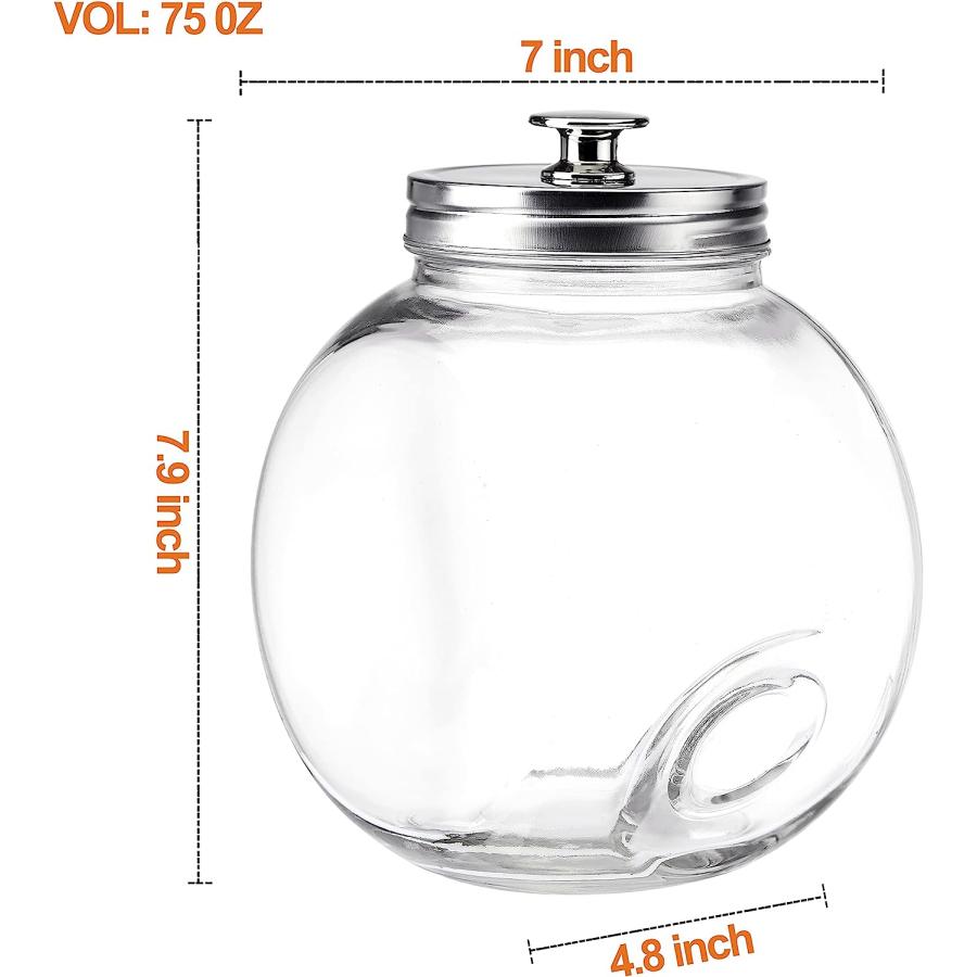 並行輸入品】ガラス製クッキージャー キッチンカウンター用 ガラス製