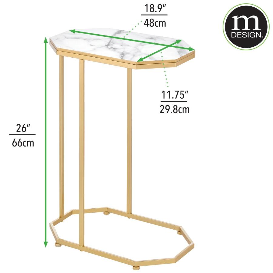 mDesign Marble Side/End Table   Tall Minimalistic Geometric Acce 並行輸入品｜import-tabaido｜07