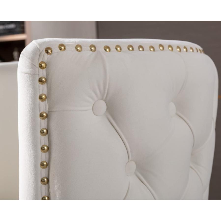 【並行輸入品】EALSON Velvet Accent Chair Modern Tufted Armchair with Gold Legs_9
