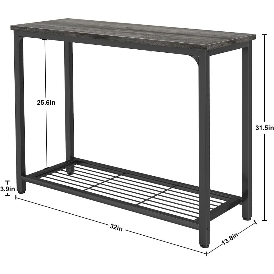 【並行輸入品】Ecoprsio Console Table Sofa Table with Mesh Shelves 2 Tier Entry
