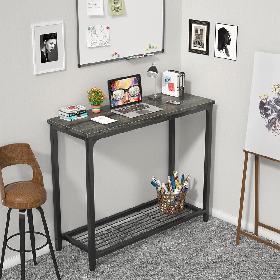 【並行輸入品】Ecoprsio Console Table Sofa Table with Mesh Shelves 2 Tier Entry