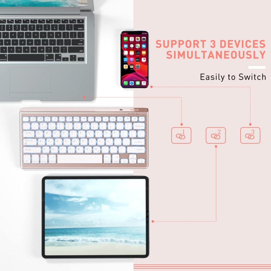 Keyboard and Mouse for iPad  iPhone  Wireless Bluetooth Backlit K　並行輸入｜import-tabaido｜04