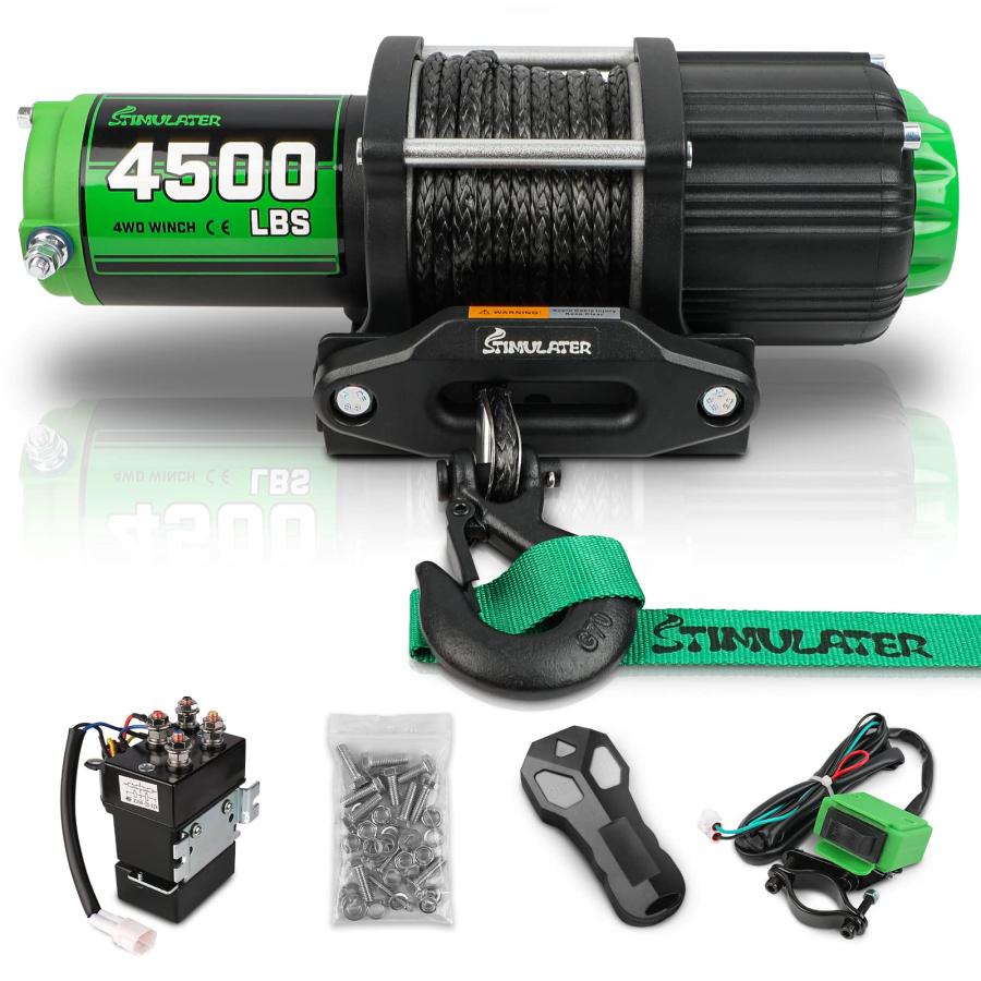 並行輸入品】STIMULATER 600ポンド 耐荷重ウインチ 12V 合成ロープ