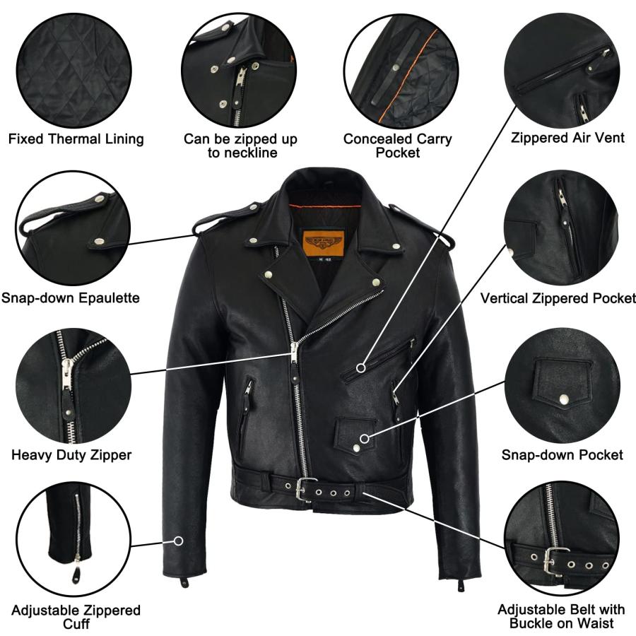 ジャケット・アウター dream Dream 【並行輸入品】Dream Apparel Leather Motorcycle Jacket