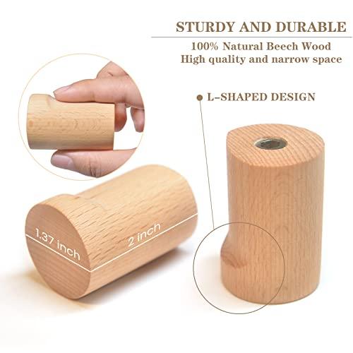 Wall Hooks, 6 Pack Coat Hooks Wall Mounted Natural Wooden 【アルル】 H 並行輸入品