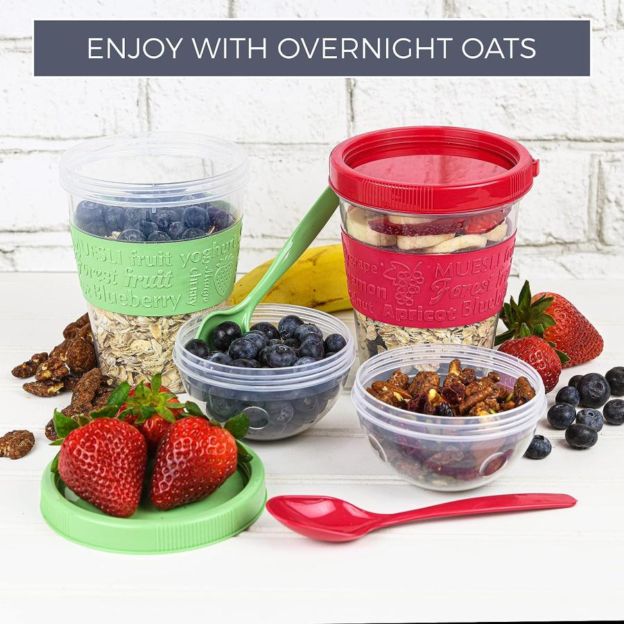 Tribello 20 OZ Overnight Oats Container With Lid  Set of 4 Crunch｜import-tabaido｜03