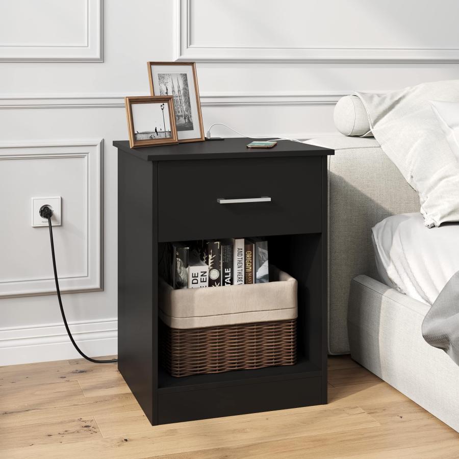 【並行輸入品】Reettic Set of 2 Nightstand with Charging Station and USB Ports_3