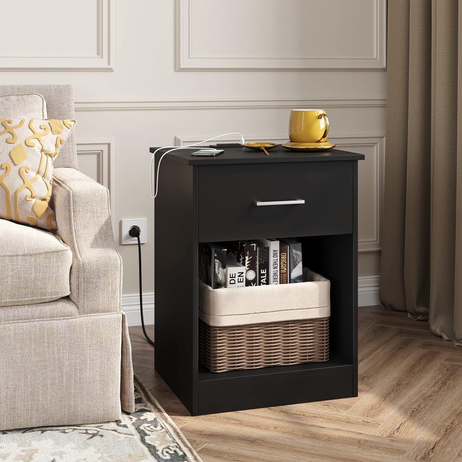 【並行輸入品】Reettic Set of 2 Nightstand with Charging Station and USB Ports_6
