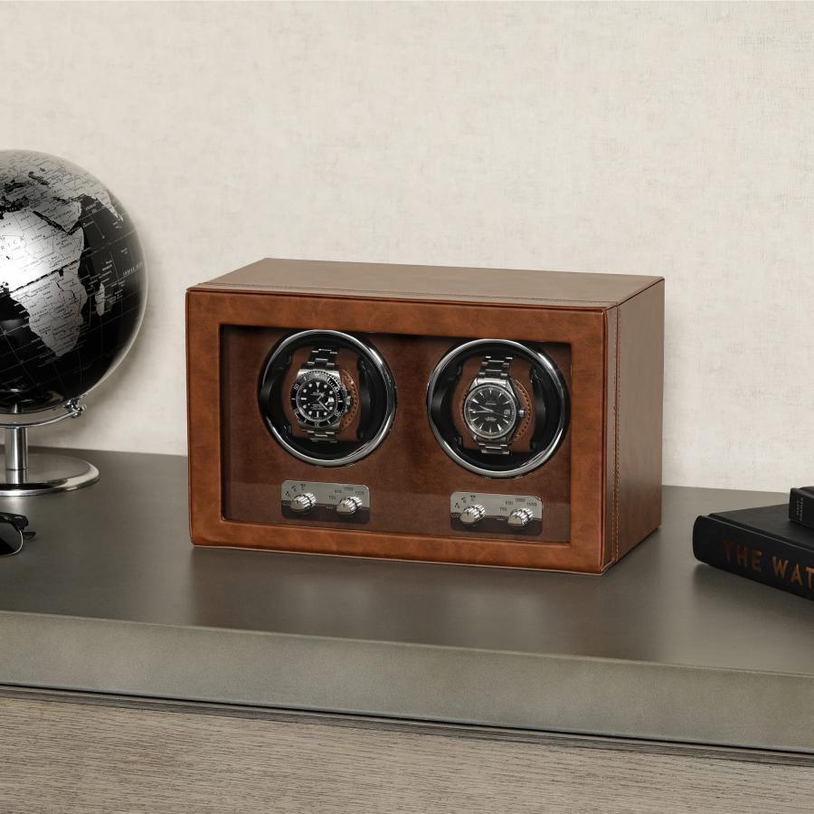 【並行輸入品】ROTHWELL複数の速度と回転設定を備えた静かなモーターを備えた自動巻き時計用のダブルウォッチワインダー ROTHWELL Doの画像