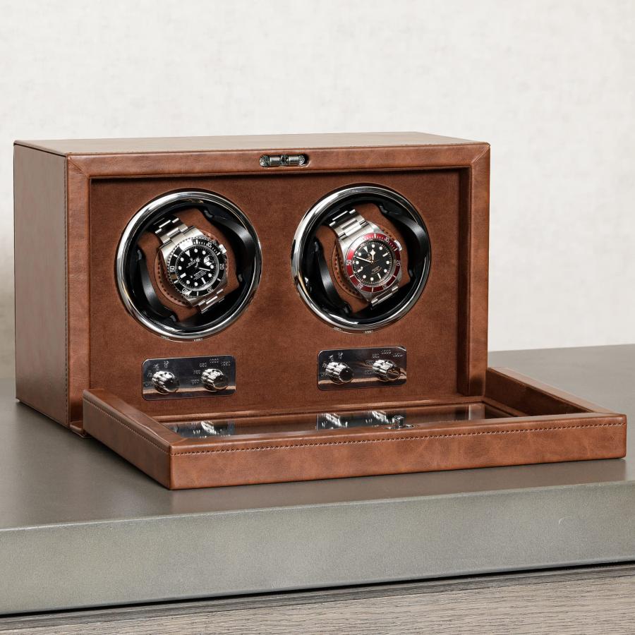 【並行輸入品】ROTHWELL複数の速度と回転設定を備えた静かなモーターを備えた自動巻き時計用のダブルウォッチワインダー ROTHWELL Doの画像