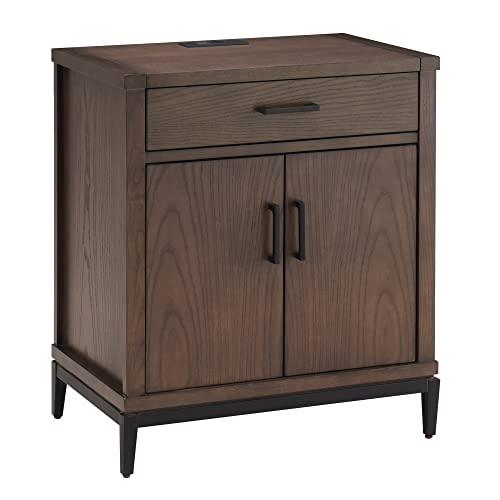 【並行輸入品】Leick Home Julien Assembled Base Nightstand Side Table with AC/U_1