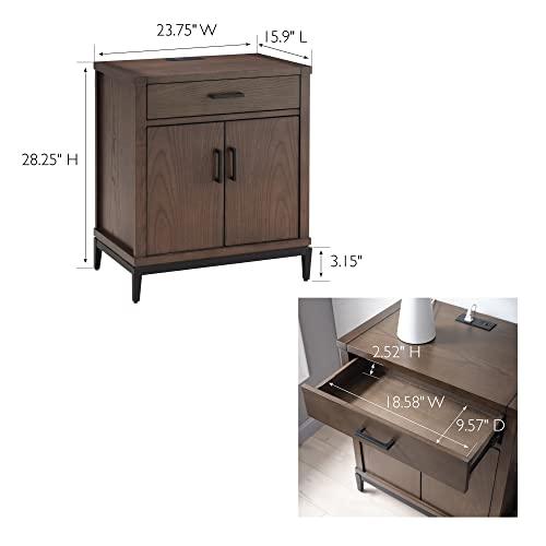 【並行輸入品】Leick Home Julien Assembled Base Nightstand Side Table with AC/U_4