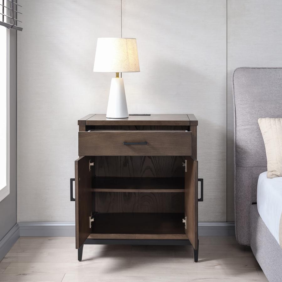 【並行輸入品】Leick Home Julien Assembled Base Nightstand Side Table with AC/U_9