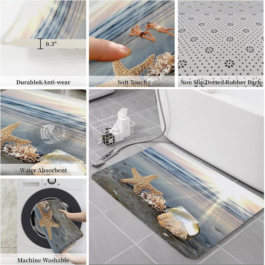 【並行輸入品】Indoor Doormat Front Back Door Mats with Non Slip Backing Sun Sky 並行の画像