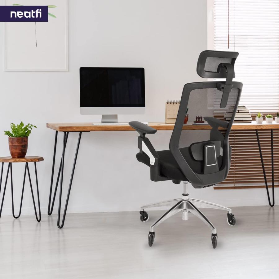 【並行輸入品】Neatfi 禅チェア 4方向調節可能 肘付き 2Dヘッドレスト 腰椎サポート 人間工学に基づいたオフィスチェア シートスライド\u0026 並行の画像