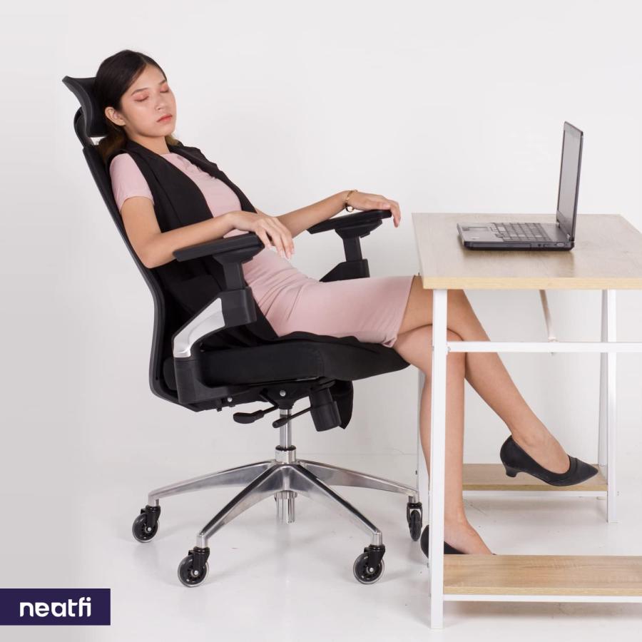 【並行輸入品】Neatfi 禅チェア 4方向調節可能 肘付き 2Dヘッドレスト 腰椎サポート 人間工学に基づいたオフィスチェア シートスライド\u0026 並行の画像