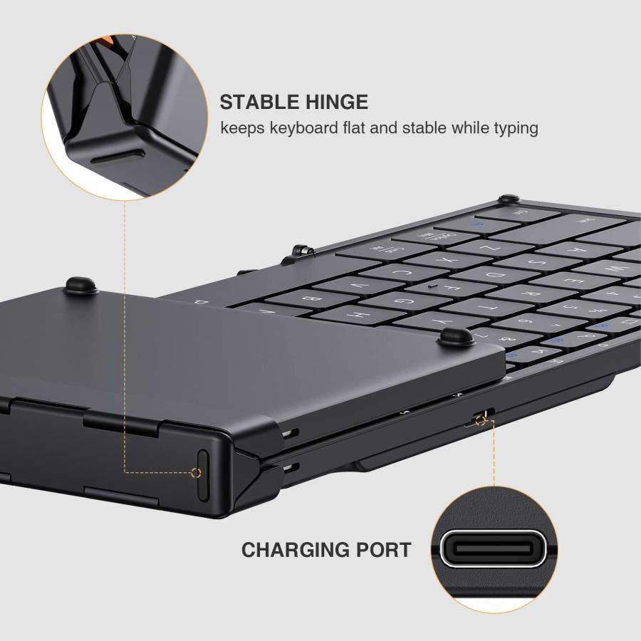 フルサイズの折りたたみ式キーボード。 ProtoArc Foldable Bluetooth Keyboard, XK01 Fol 並行輸入品｜import-tabaido｜10