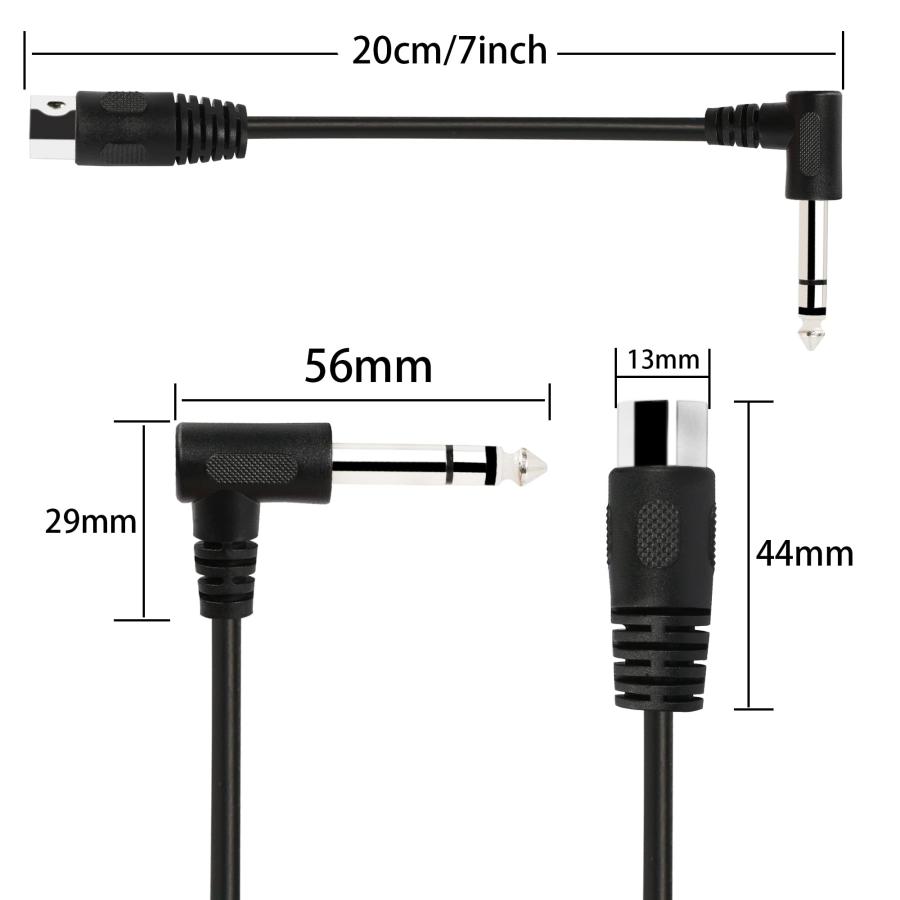 取寄用品 PNGKNYOCN 1/4 Inch to DIN 5 Pin Cable 90 Degree 6.35mm Male to M 並行輸入品