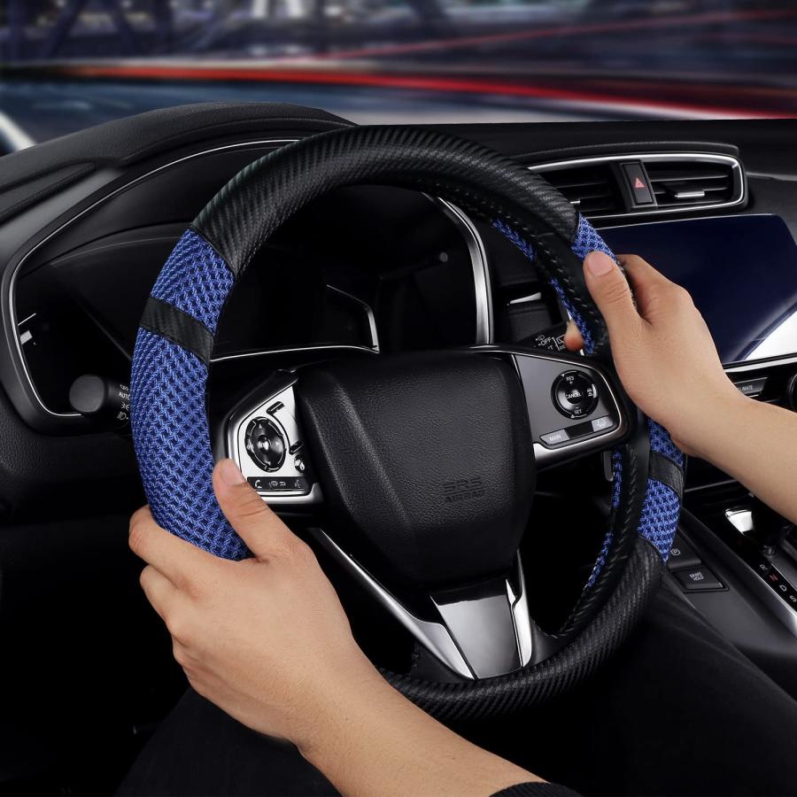 BOKIN Carbon Fiber Steering Wheel Cover, Universal 14.5 15 inch, 並行輸入品｜import-tabaido｜04