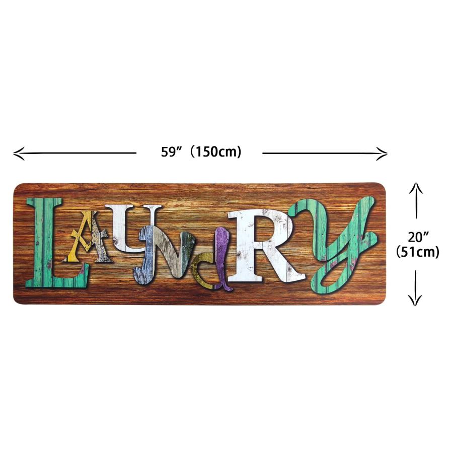 【並行輸入品】Lacomfy ランドリーマット ラグ フロアマット 5フィート ランドリールーム ランナー カーペット ノンスリップ ウッドプリ_3
