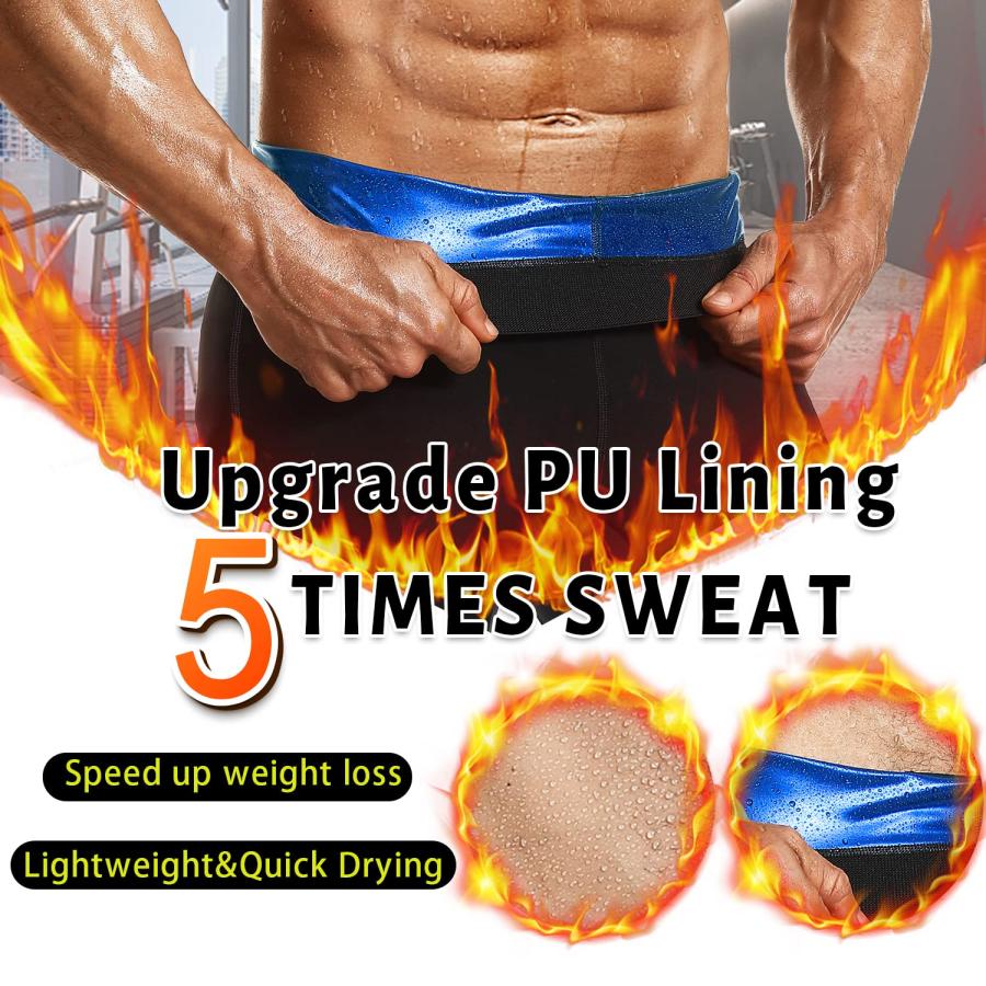 【並行輸入品】DYUAI Sauna Sweat Shorts for Men Compression Pants Athletic Legg