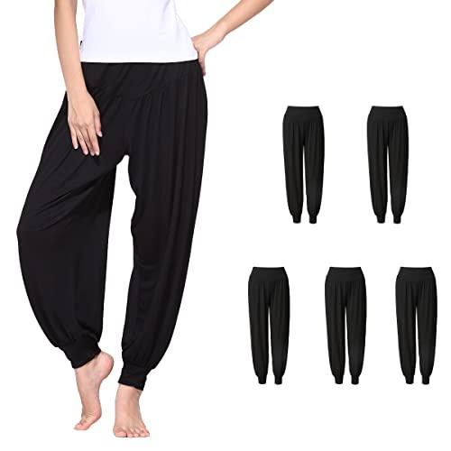 【並行輸入品】5 Pack Harem Pants for Women High Waist Yoga Workout Casual Loos_1