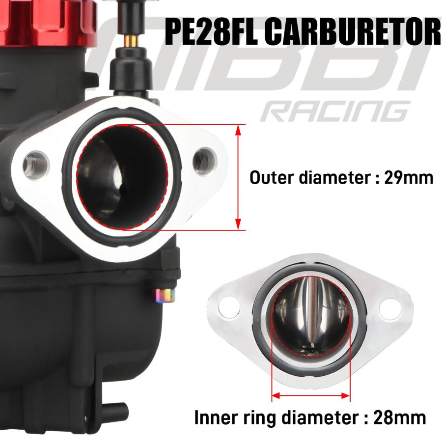 【並行輸入品】ニビキャブレターPE28mm、適合125cc―200ccフランジオートバイエンジン、YAMAHA KAWASAKI スズキアポロダの画像