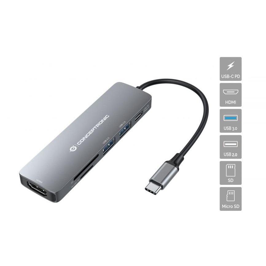 Conceptronic DONN11G 多機能 6イン1 USBアダプターハブ USB C   HDMI/USB C PD/US 並行輸入品｜import-tabaido｜10