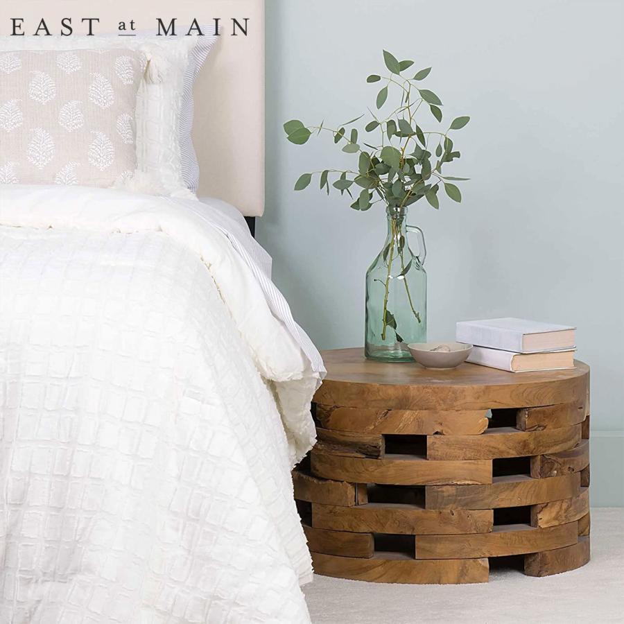 【並行輸入品】East at Main Teak Wood Coffee Table   23.5”Dia x 15”h Open Slat_3