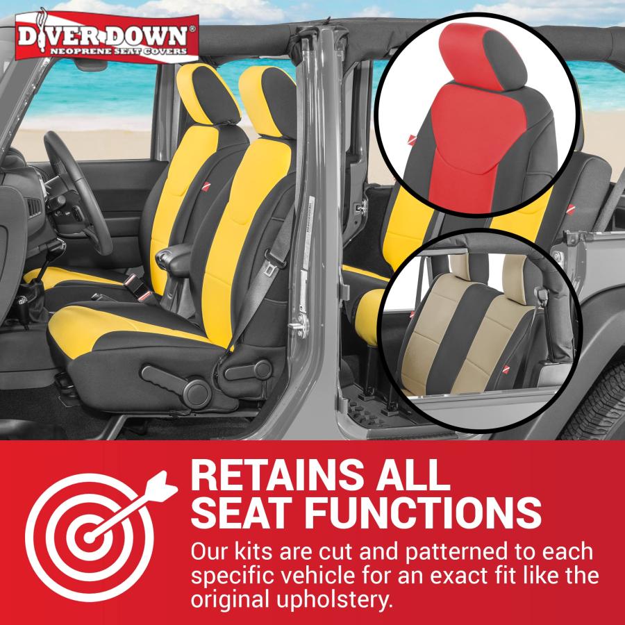 【並行輸入品】Diver Down ネオプレン シートカバーセット   Jeep JK 2007 2018 ラングラー   フロントシートとバッ_3