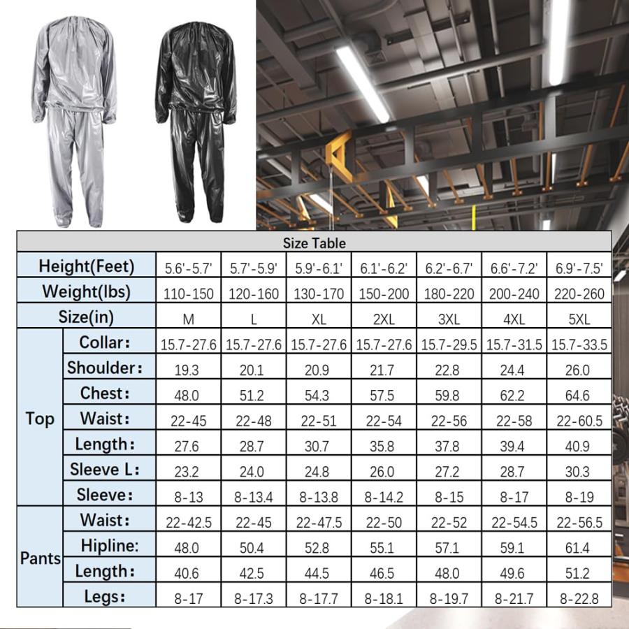 【並行輸入品】DawnBreak Sauna Sweat Suit for Women/Men Exercise Weight Loss Gy_3