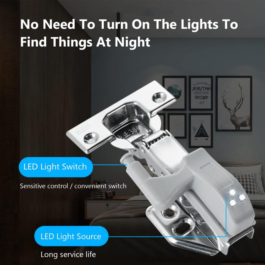 【並行輸入品】Cabinet Hinge LED Sensor Light,Cupboard Closet Modern Night Ligh_9