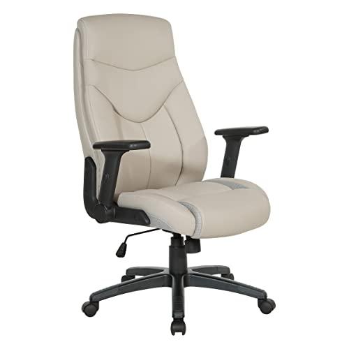 【並行輸入品】Office Star エグゼクティブ ハイバック ボンデッドレザー オフィスチェア 厚いパッド入りシートと高さ調節可能なフリップ_1