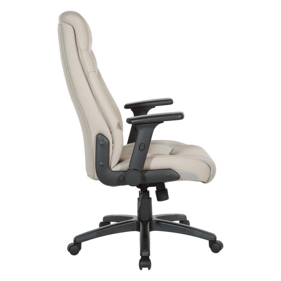 【並行輸入品】Office Star エグゼクティブ ハイバック ボンデッドレザー オフィスチェア 厚いパッド入りシートと高さ調節可能なフリップ_3