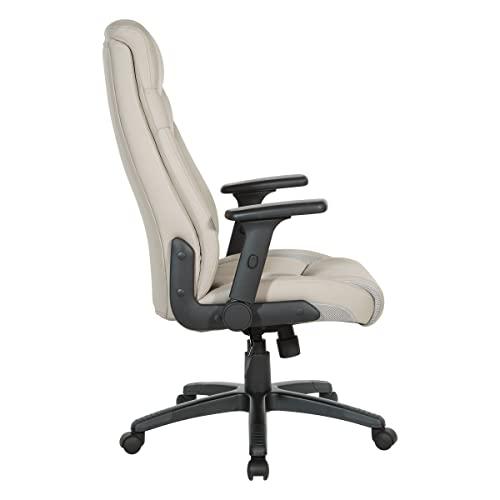 【並行輸入品】Office Star エグゼクティブ ハイバック ボンデッドレザー オフィスチェア 厚いパッド入りシートと高さ調節可能なフリップ_4