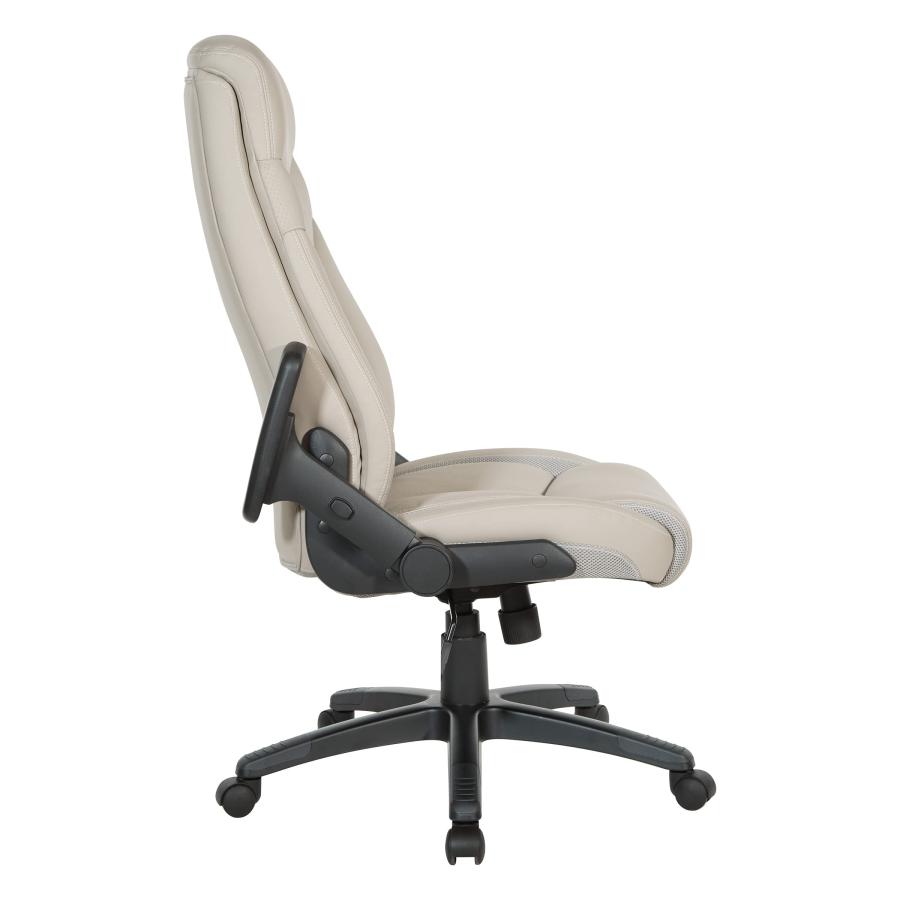 【並行輸入品】Office Star エグゼクティブ ハイバック ボンデッドレザー オフィスチェア 厚いパッド入りシートと高さ調節可能なフリップ_6