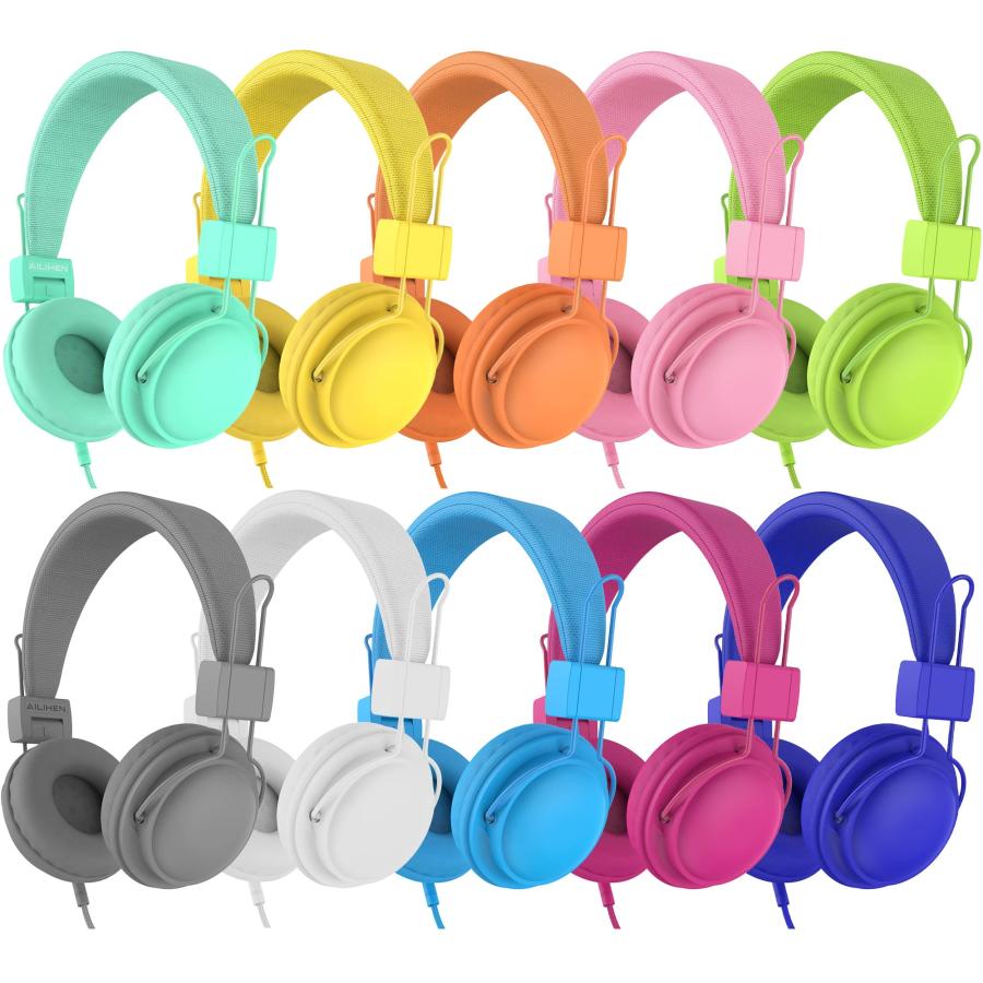東京販売 イヤホン AILIHEN Kids Headphones Bulk 10 Pack for School K 12 Student 並行輸入品