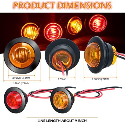 【並行輸入品】100 Pieces 3/4 Inch Round LED Side Marker Lights, 3 LEDs Front Rの画像