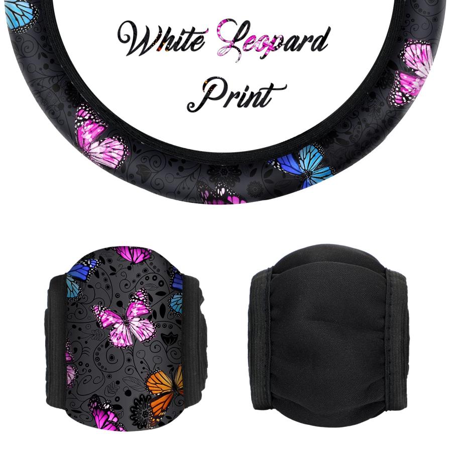 【並行輸入品】バタフライハンドルカバー レディース カーアクセサリーセット カーカップコースターとキーリングブレスレット付き バタフライデザイン | ブランド登録なし | 03