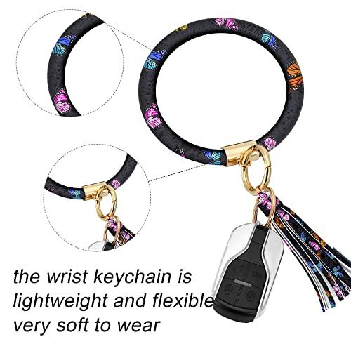 【並行輸入品】バタフライハンドルカバー レディース カーアクセサリーセット カーカップコースターとキーリングブレスレット付き バタフライデザイン | ブランド登録なし | 07