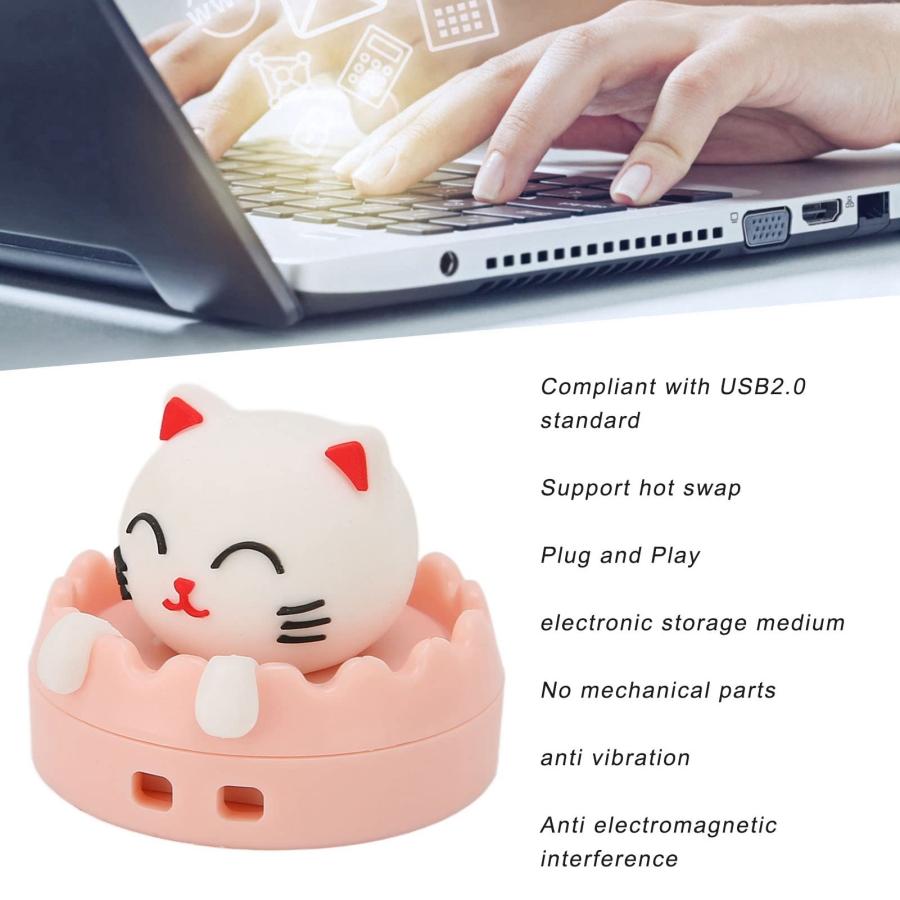 安い大人気 ASHATA USB 2.0 Flash Drive，Fashion Cartoon Mini Cat Doll Memory 並行輸入品