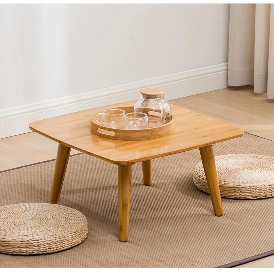 正方形畳テーブル 竹製コーヒーテーブル リビングルーム ベッドルーム 家具用 床に座るローティーテーブル 小描き 読書 勉強フロア 並行輸入品｜import-tabaido｜10