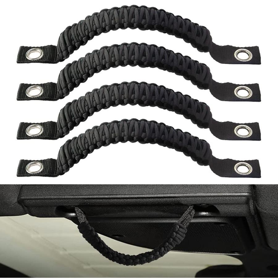 【並行輸入品】Sidaqi パラコード グラブハンドル 4個 Wrangler JK JKU JL JLU JTアクセサリー ユニバーサルロール | 